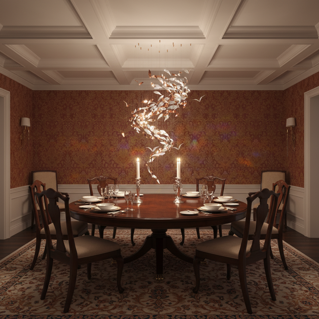 Riviko Grand Lumina Spiral Art Glass Chandelier - formal American dining room
