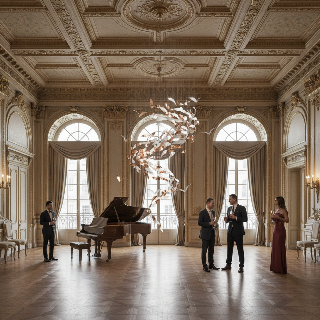 Riviko Grand Lumina Spiral Art Glass Chandelier - American ballroom or formal entertaining space