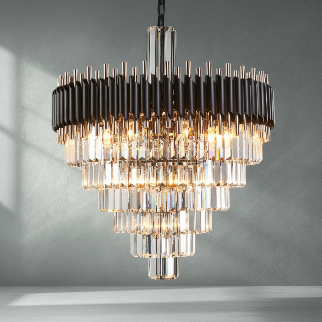 Riviko Grand Lumina Tiered Chandelier - Background Shot