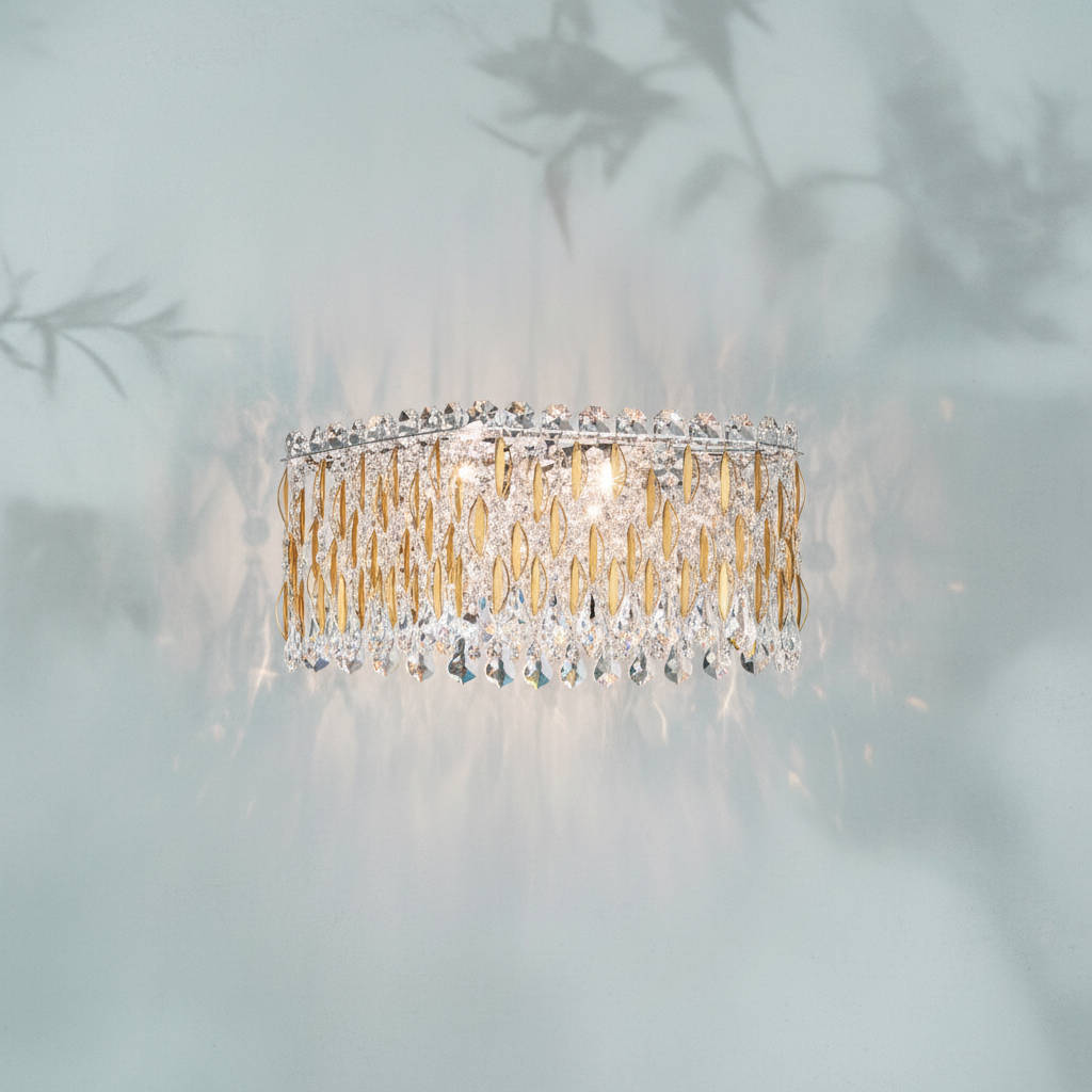 Riviko Grand Lumina Rectangular Crystal Pendant Chandelier - Background Shot