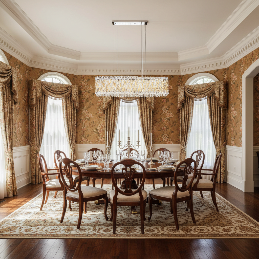 Riviko Grand Lumina Rectangular Crystal Pendant Chandelier - formal American dining room