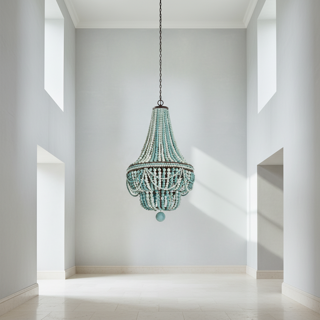 Riviko Coastal Driftwood 6-Light Chandelier - Background Shot