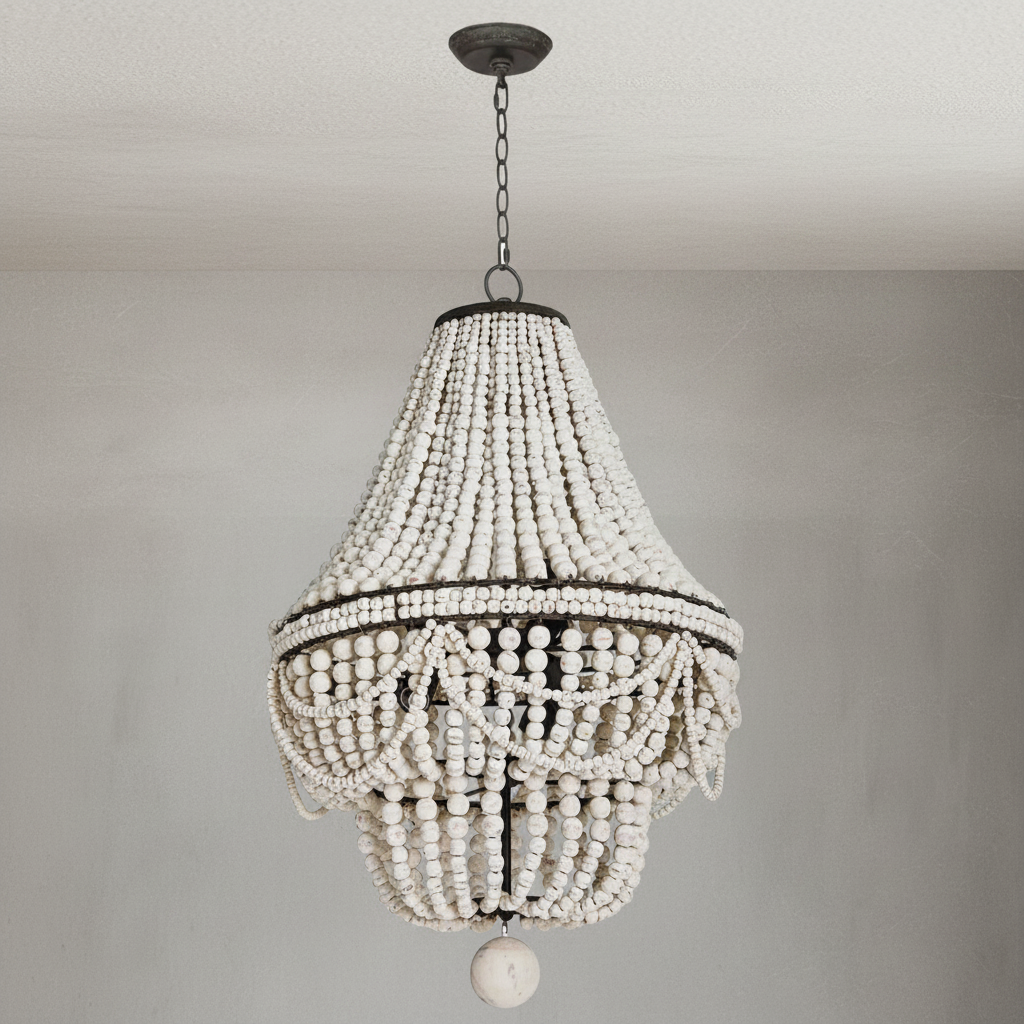 Riviko Coastal Driftwood 6-Light Chandelier - Background Shot