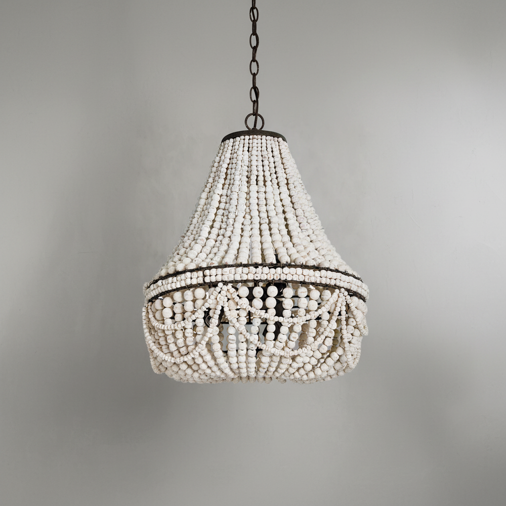 Riviko Coastal Driftwood 6-Light Chandelier - Background Shot