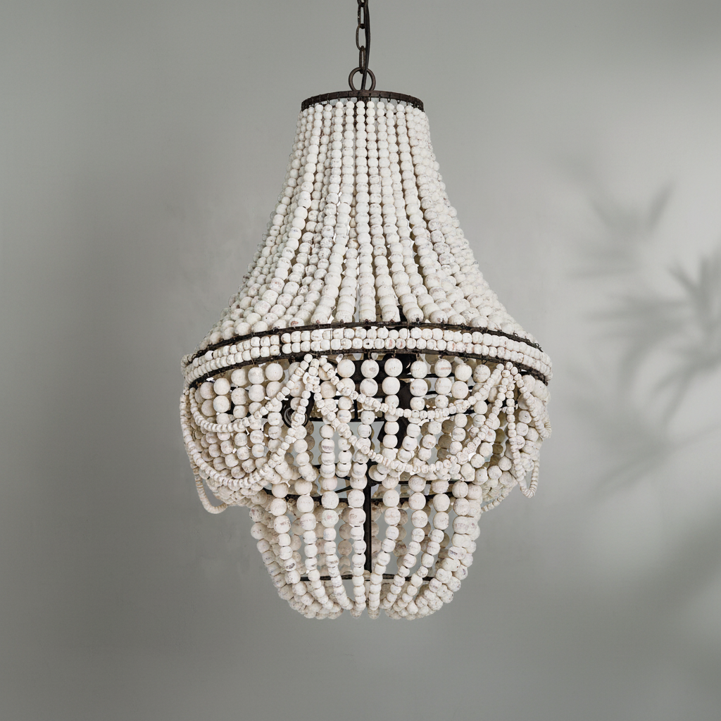 Riviko Coastal Driftwood 6-Light Chandelier - Background Shot