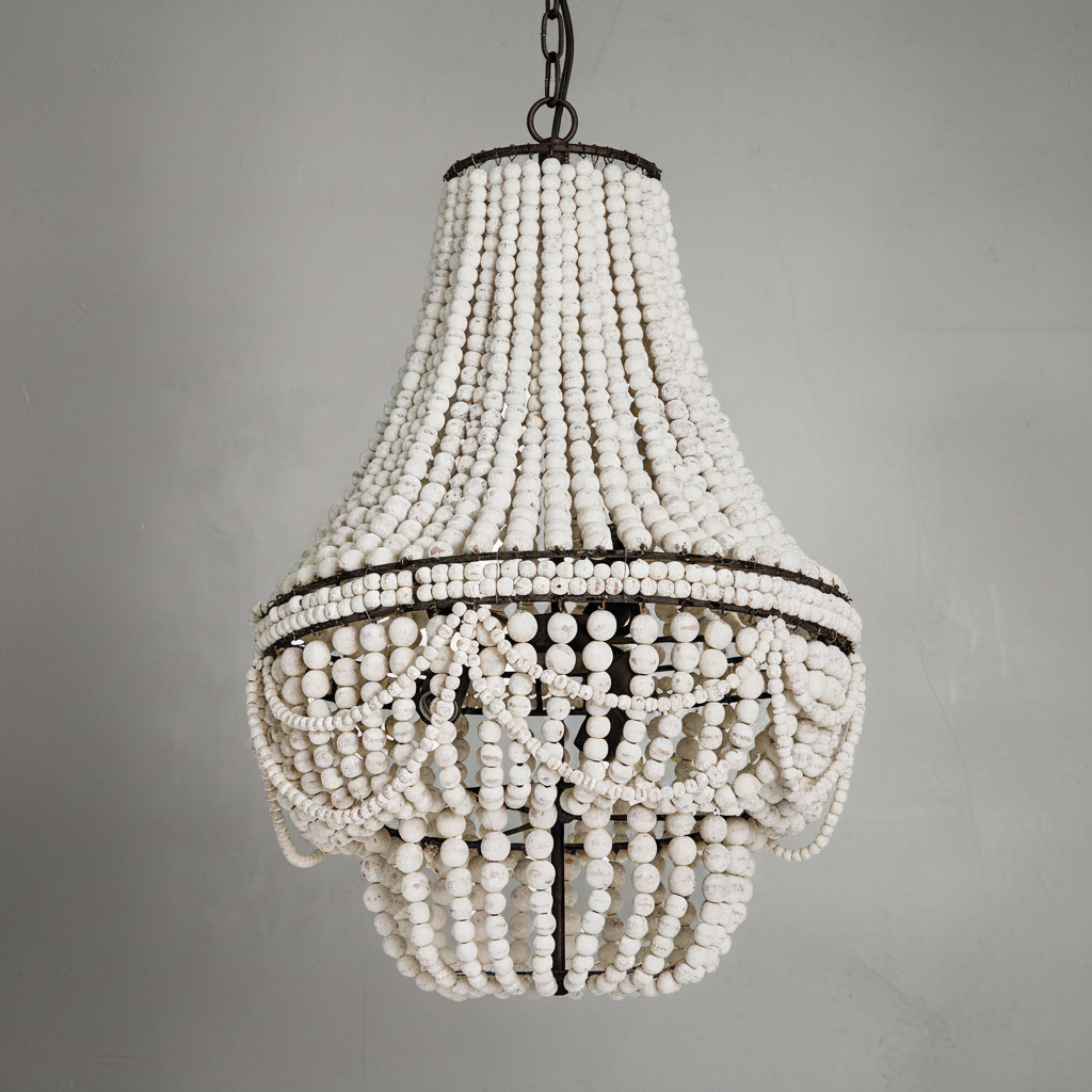 Riviko Coastal Driftwood 6-Light Chandelier - Background Shot