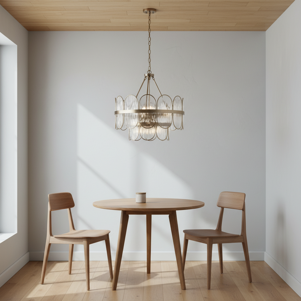Riviko Veridian Rattan 6-Light Chandelier - Background Shot