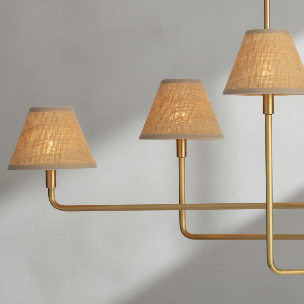 Riviko Veridian Rattan 6-Light Chandelier - Background Shot