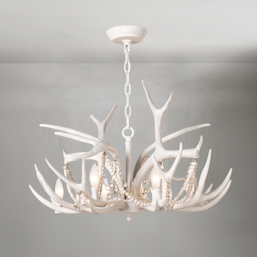Riviko Coastal Antler Chandelier - Background Shot