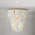 Riviko Veridian Whisper White Wood Chandelier - Background Shot