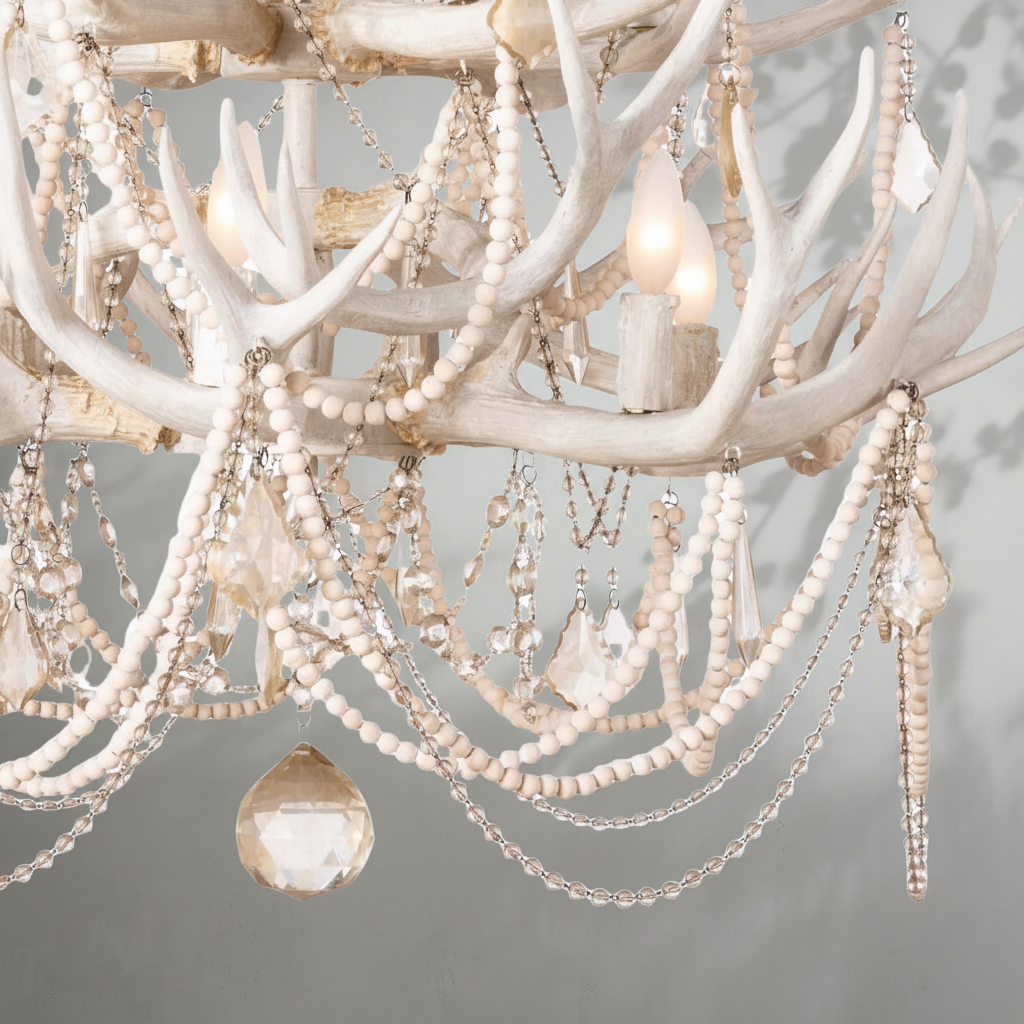 Riviko Coastal Antler Chandelier - Background Shot