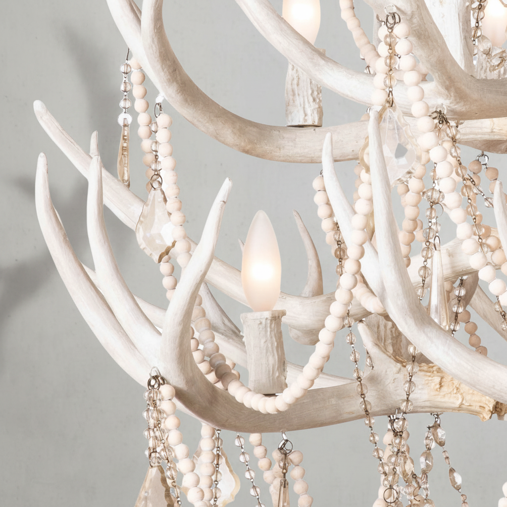 Riviko Coastal Antler Chandelier - Background Shot