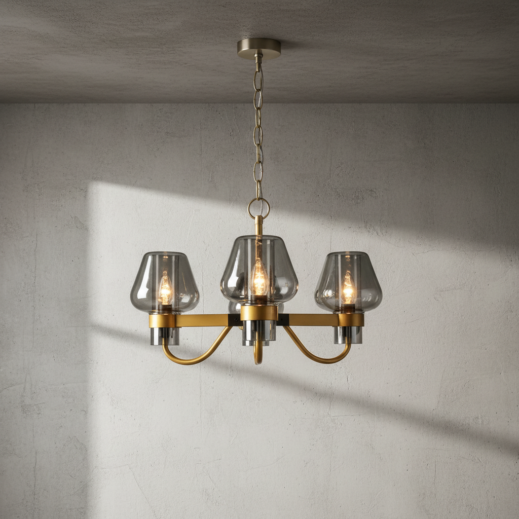 Riviko Aura Branching Brass Chandelier - Background Shot