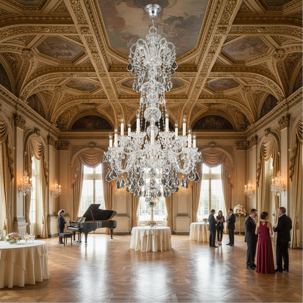 Riviko Grand Bohemian Crystal Chandelier - American ballroom or formal entertaining space