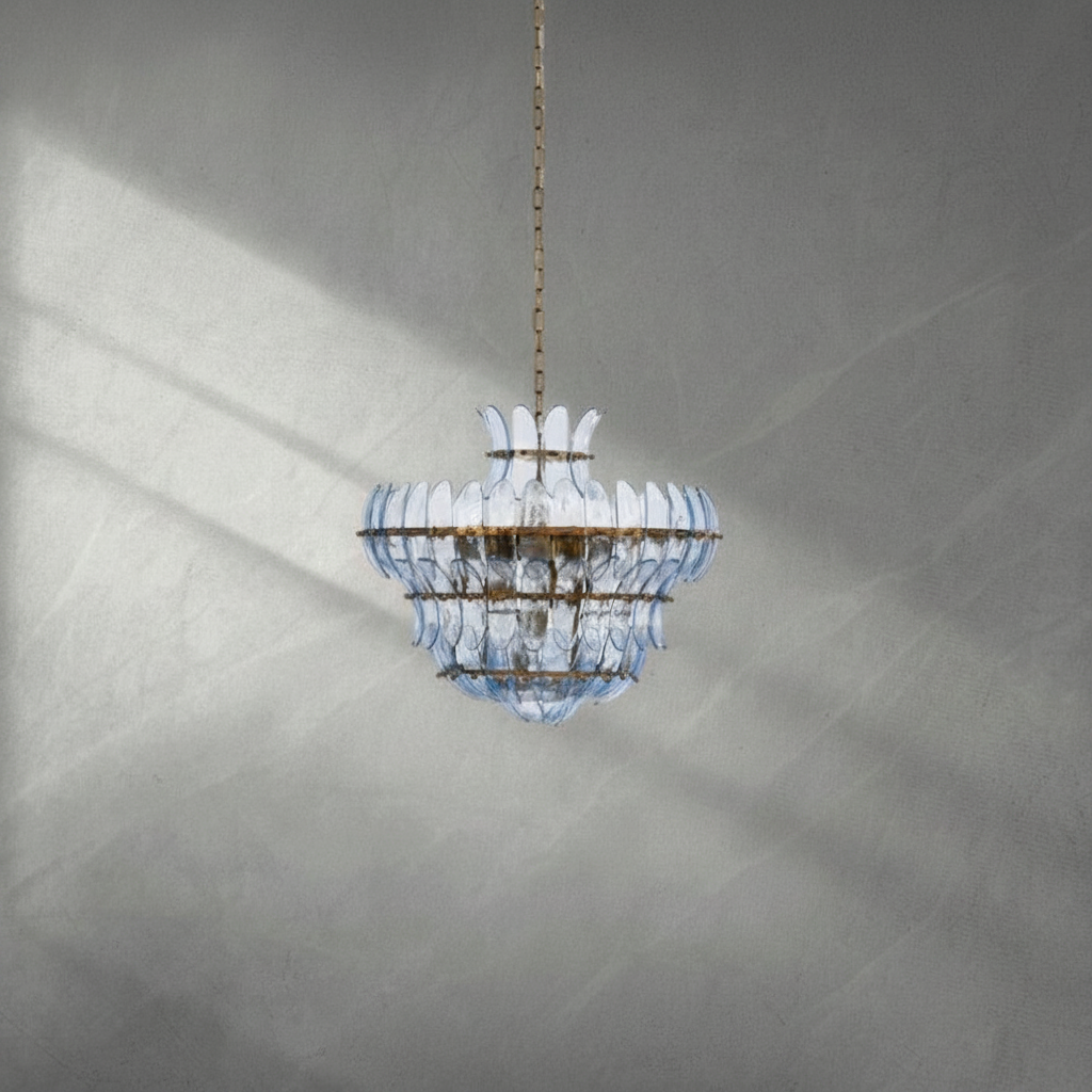 Riviko Veridian Bloom 10-Light Blown Glass Chandelier - Background Shot