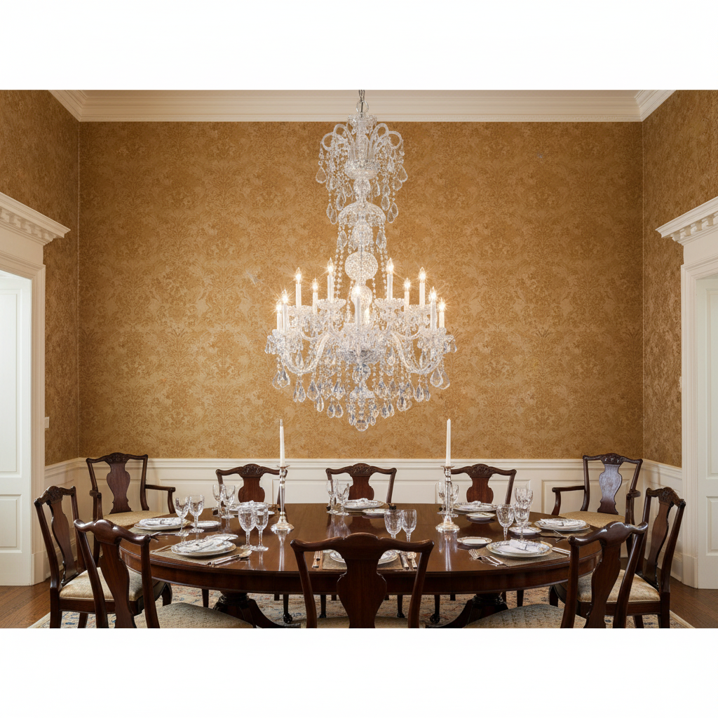 Riviko Olde World Chandelier 32" - formal American dining room