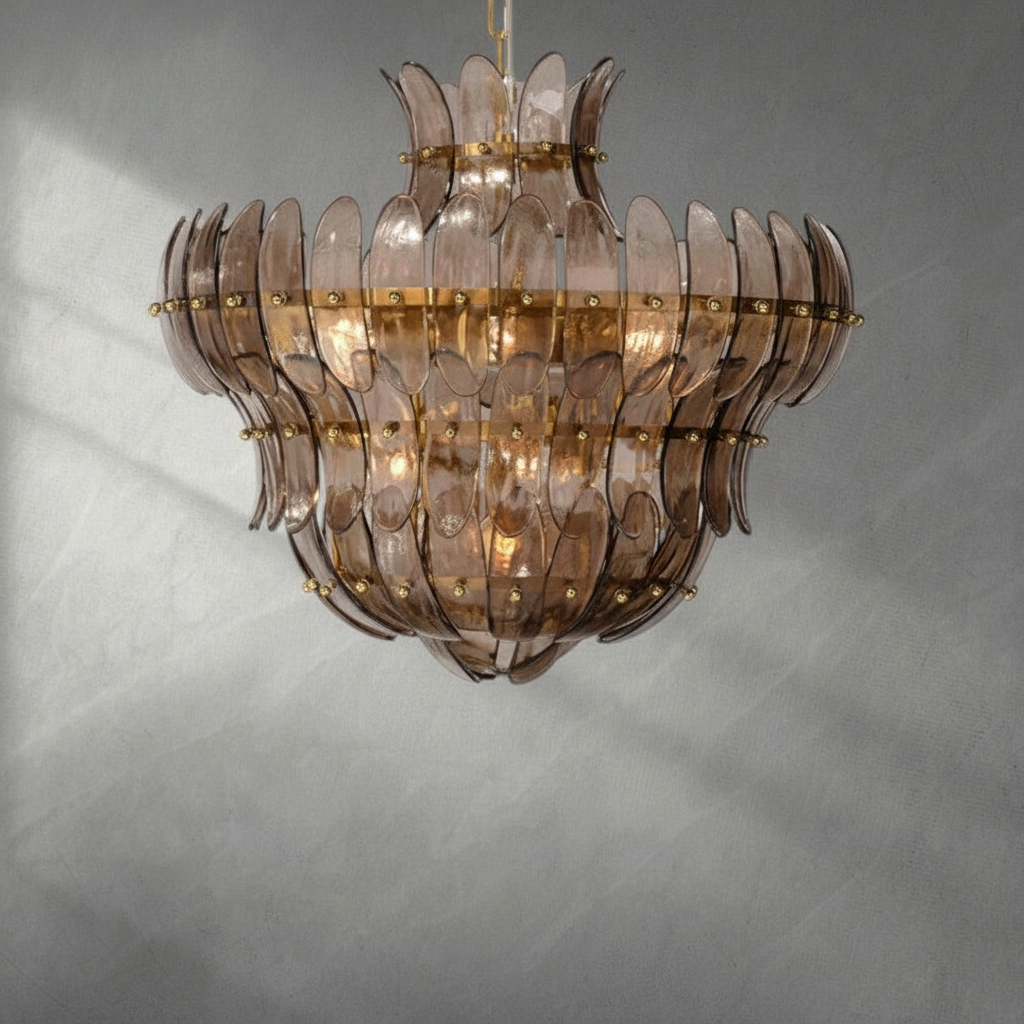Riviko Veridian Bloom 10-Light Blown Glass Chandelier - Background Shot