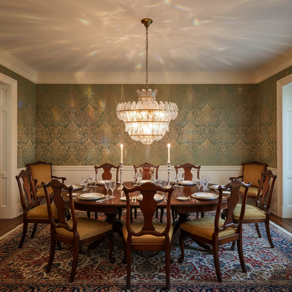 Riviko Veridian Bloom 10-Light Blown Glass Chandelier - formal American dining room