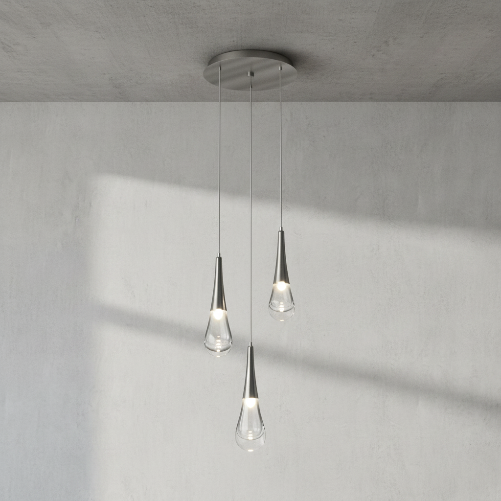 Riviko Aqueous Bloom Round LED Chandelier - Background Shot