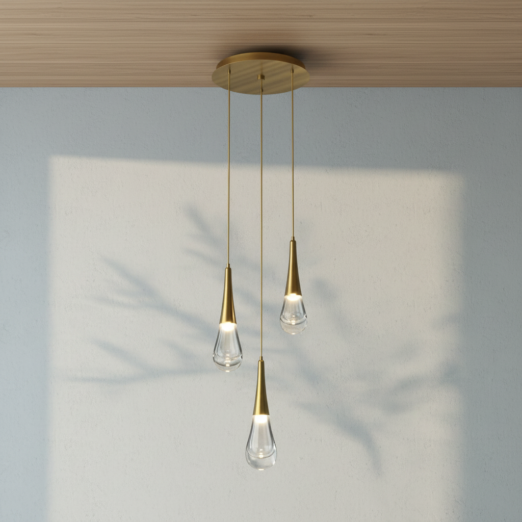Riviko Aqueous Bloom Round LED Chandelier - Background Shot