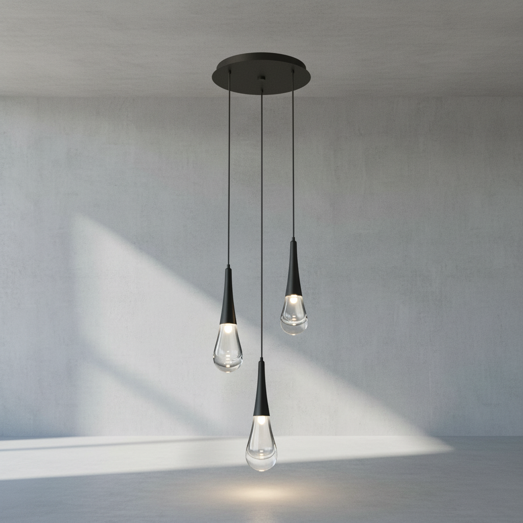 Riviko Aqueous Bloom Round LED Chandelier - Background Shot