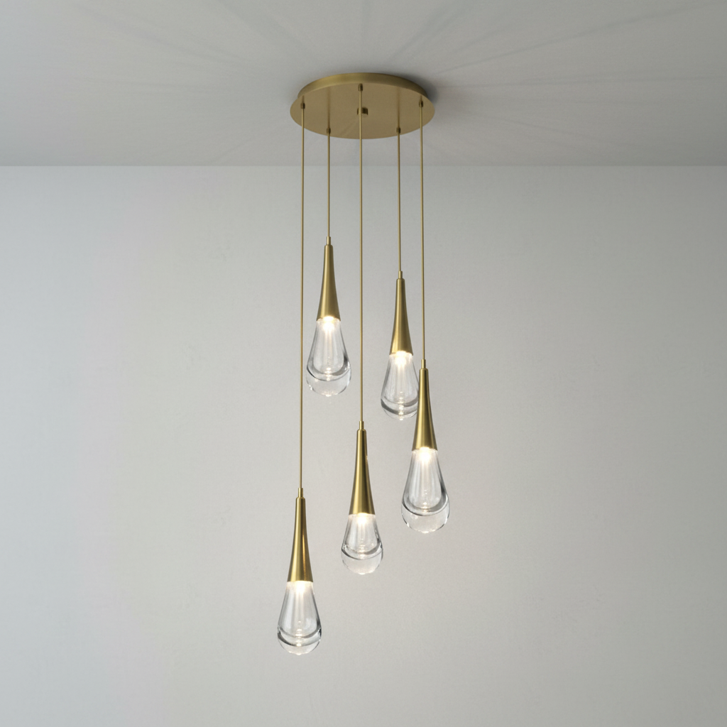 Riviko Aqueous Bloom Round LED Chandelier - Background Shot