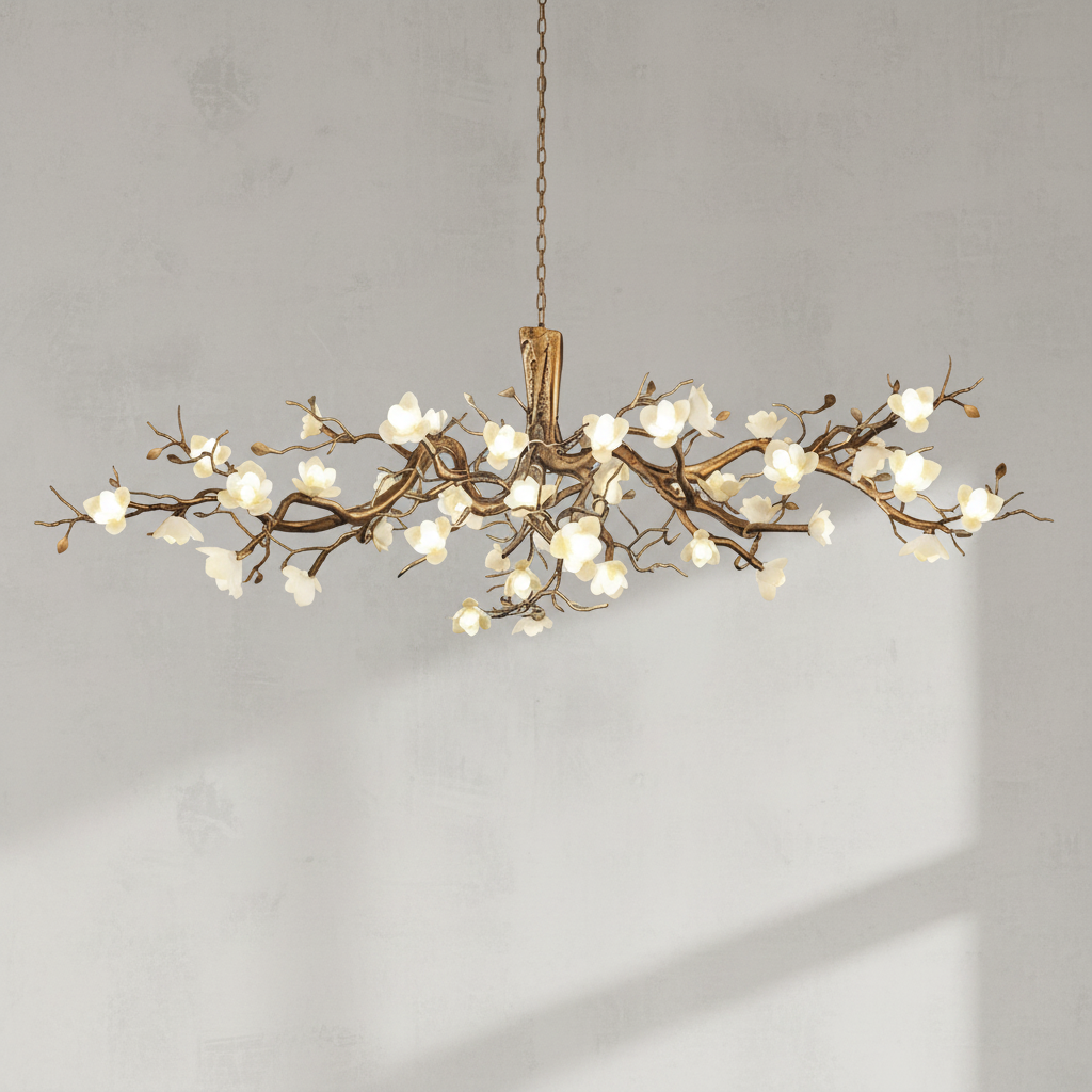 Riviko Gilded Blossom Branch Chandelier - Background Shot