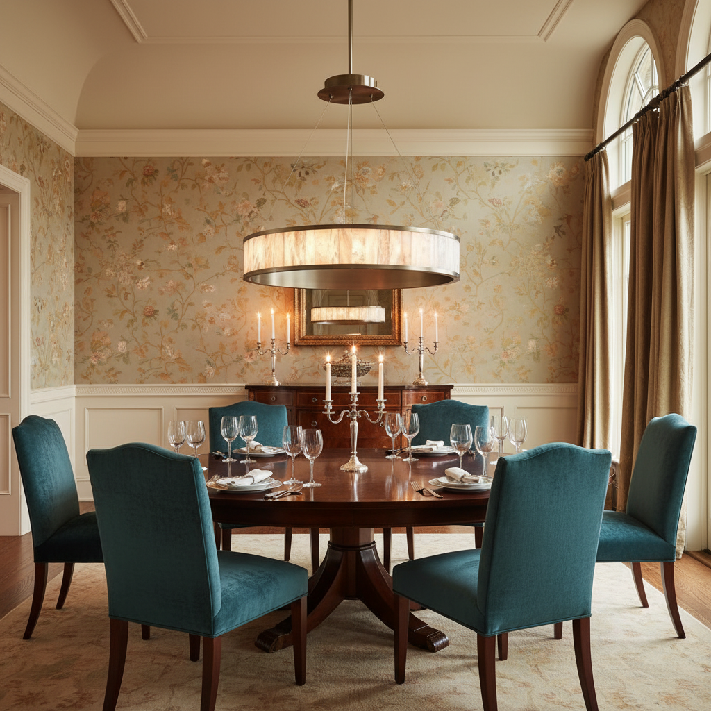 Riviko Luminous Halo Round Ring LED Chandelier - formal American dining room
