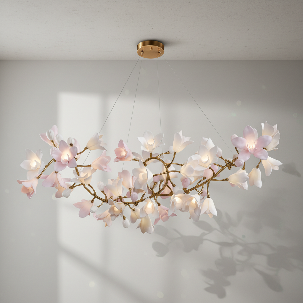 Riviko Verdant Bloom Circular Chandelier - Background Shot