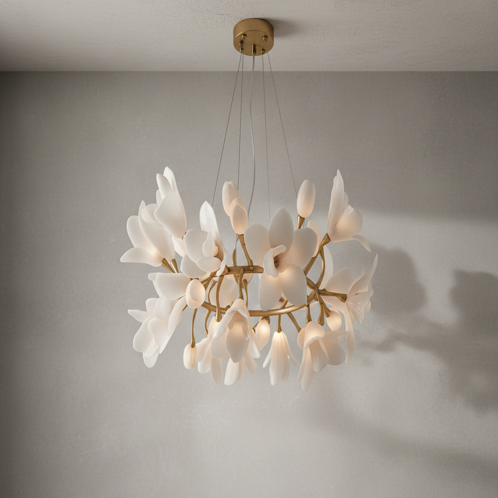 Riviko Verdant Bloom Circular Chandelier - Background Shot