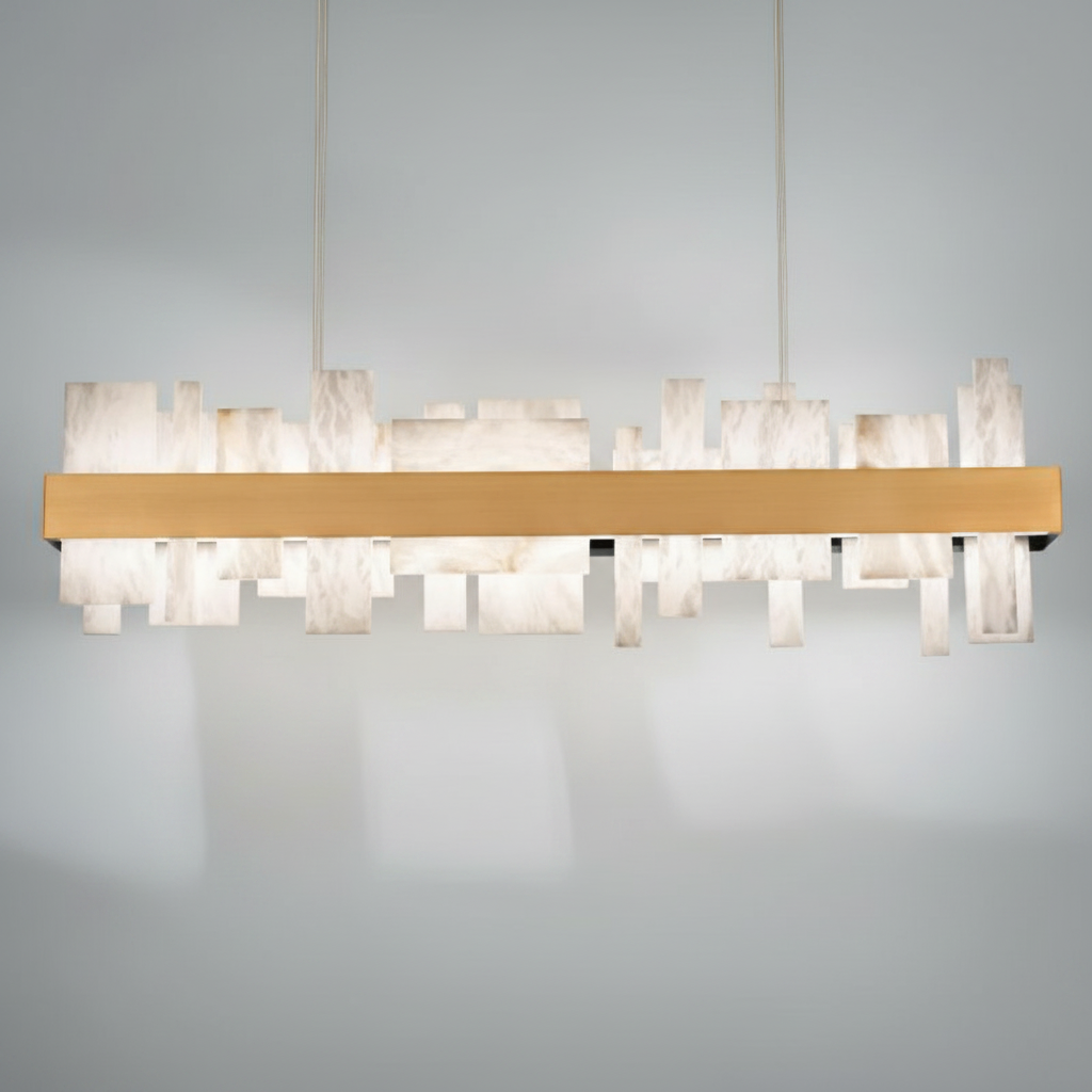 Riviko Veridian Bloom LED Linear Chandelier - Background Shot