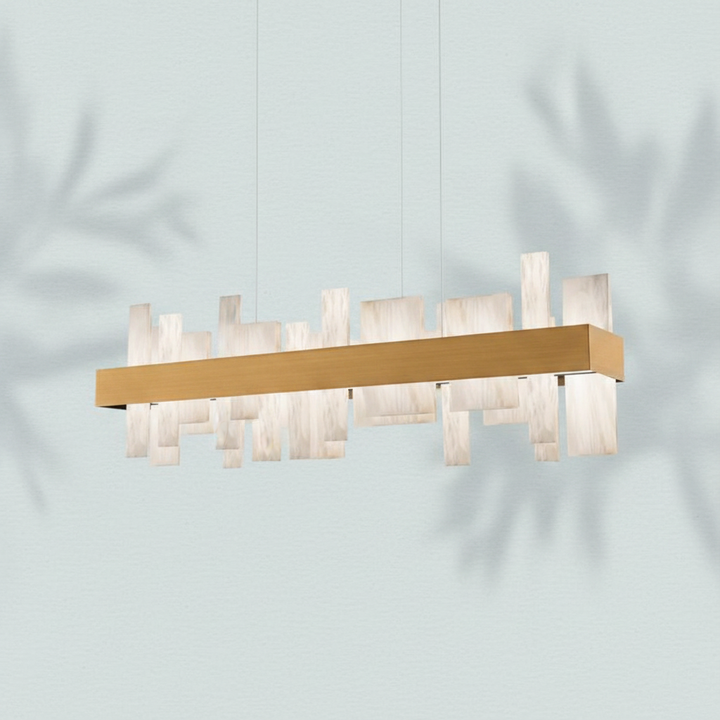 Riviko Veridian Bloom LED Linear Chandelier - Background Shot