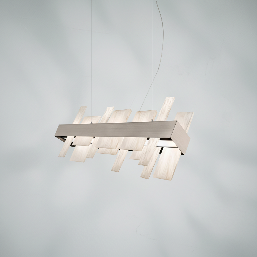 Riviko Veridian Bloom LED Linear Chandelier - Background Shot