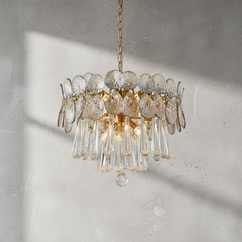 Riviko Radiant Cascade Crystal Chandelier - Background Shot