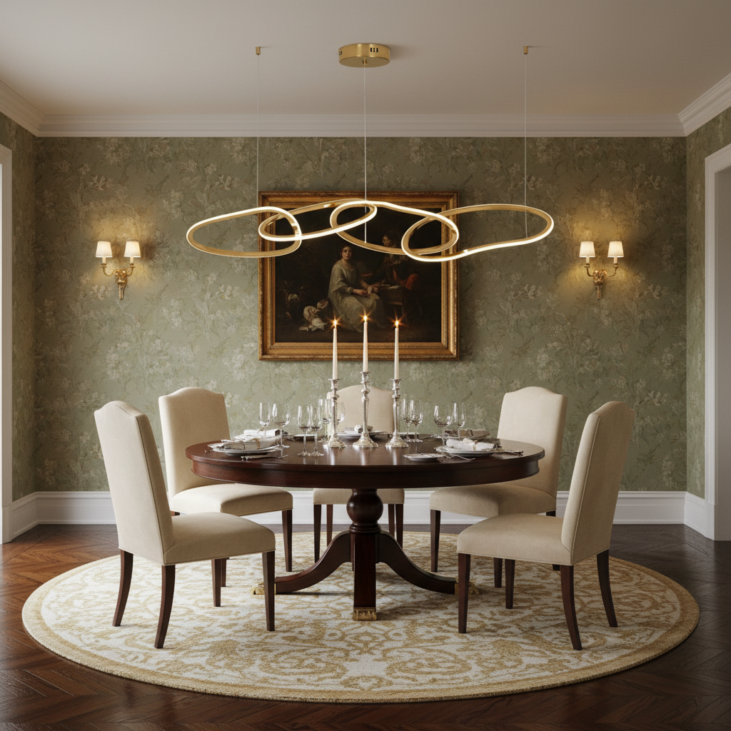 Riviko Cosmic Ring LED Chandelier - formal American dining room