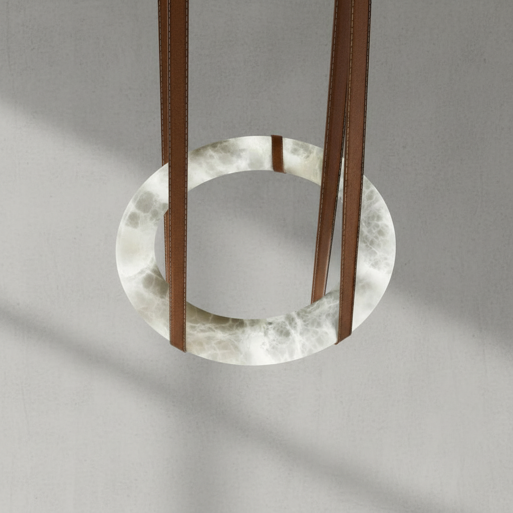 Riviko Alabaster Halo LED Chandelier - Background Shot