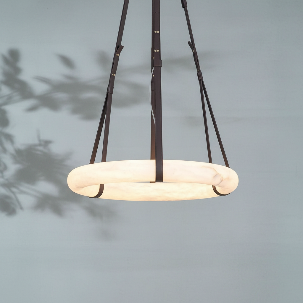 Riviko Alabaster Halo LED Chandelier - Background Shot