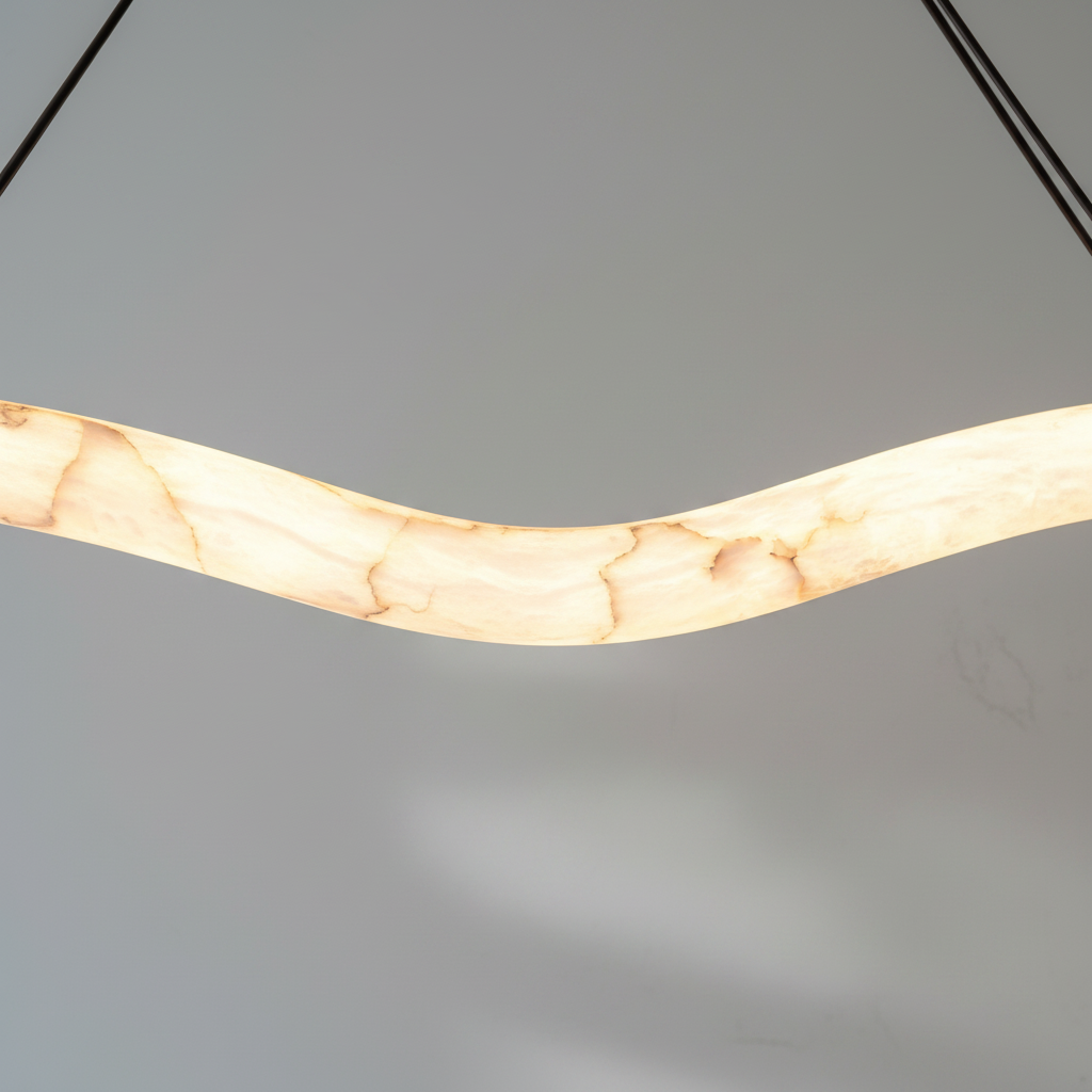 Riviko Alabaster Halo LED Chandelier - Background Shot