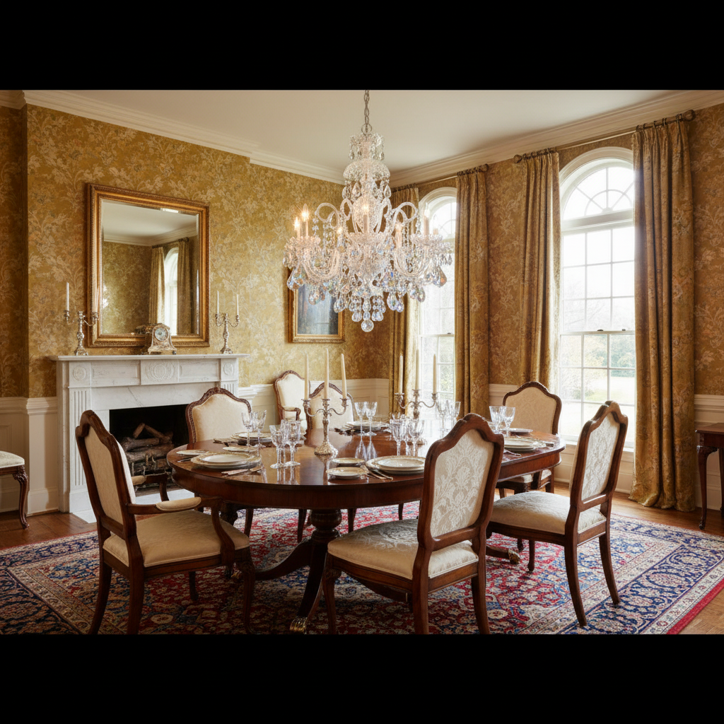 Riviko Heritage Bloom 25" Chandelier - formal American dining room