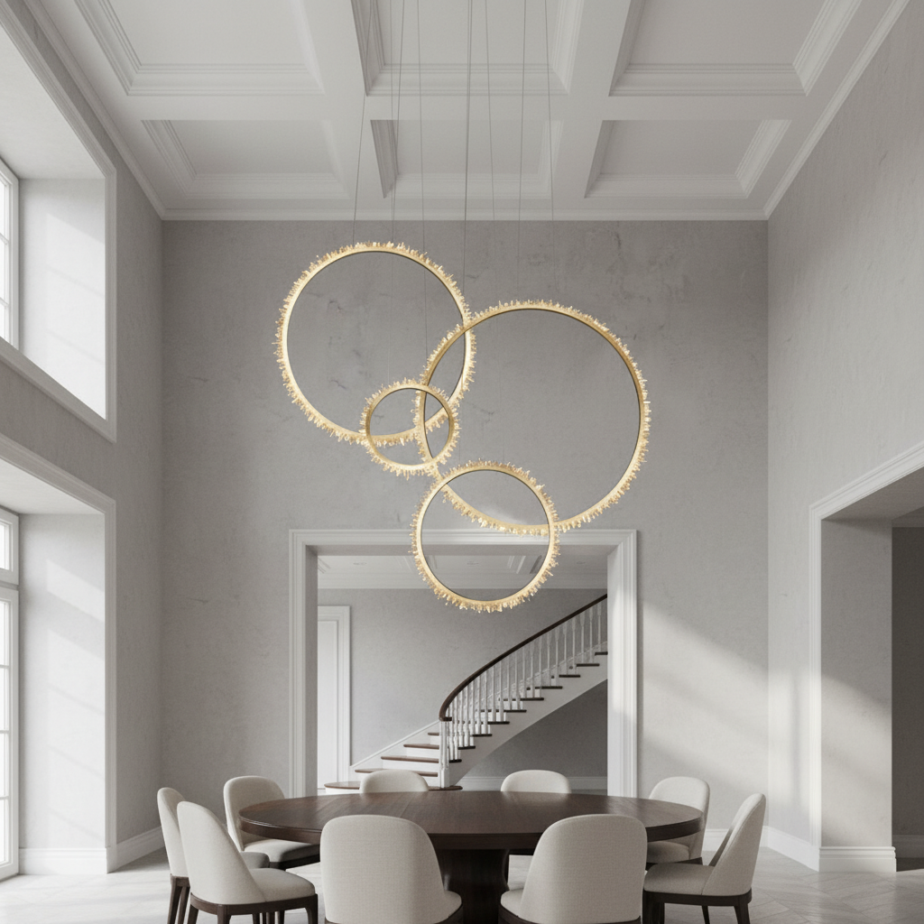 Riviko Radiant Cascade Ring Chandelier - Background Shot