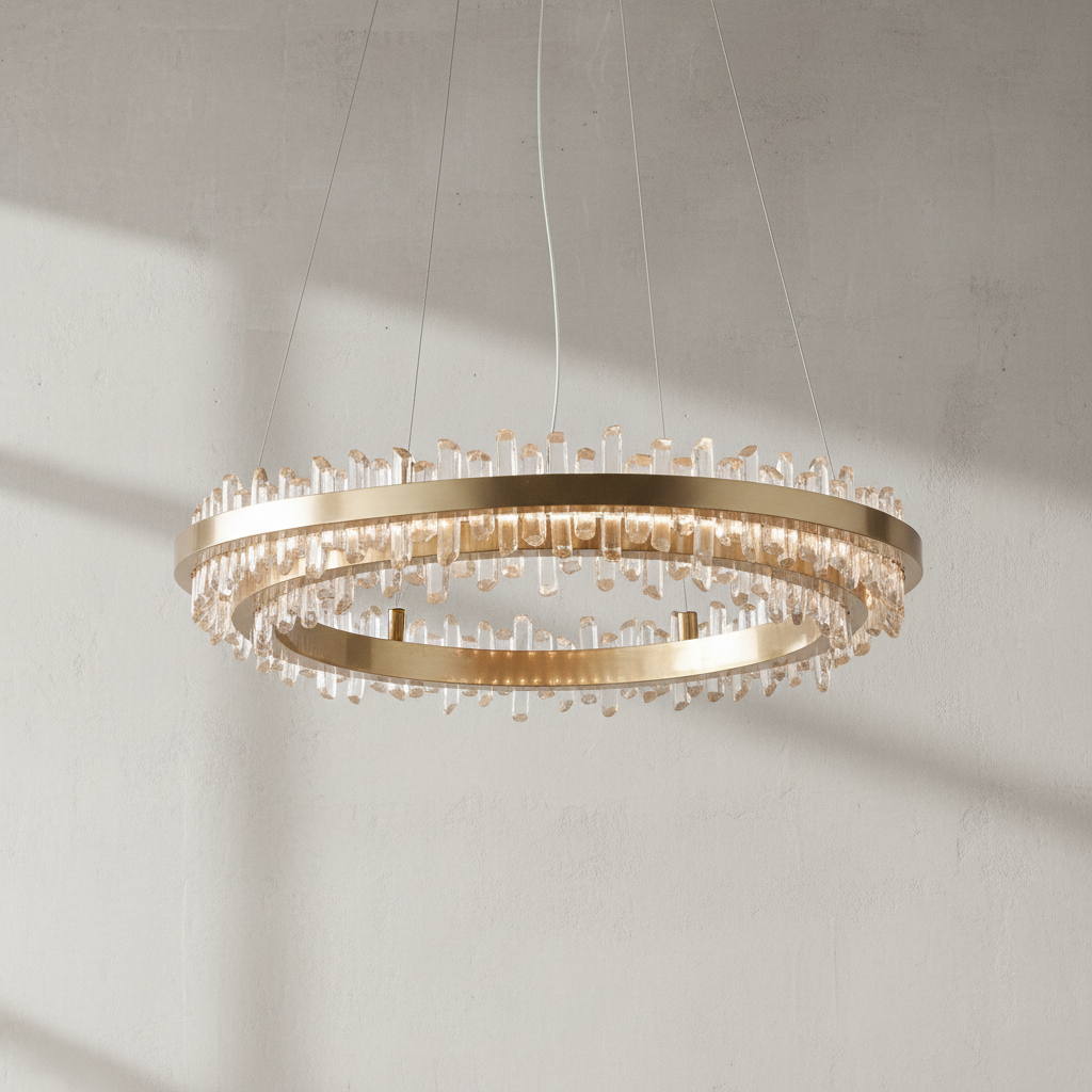 Riviko Radiant Cascade Ring Chandelier - Background Shot