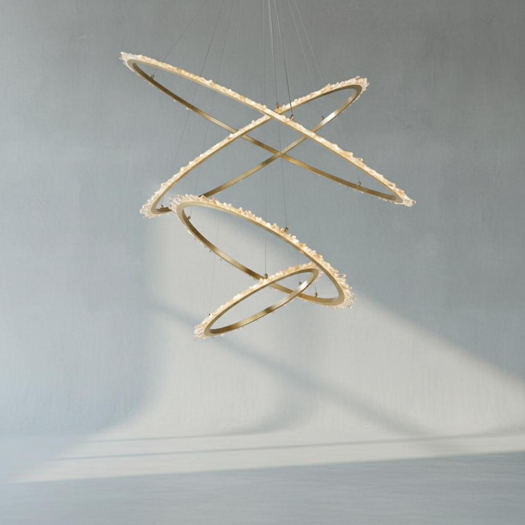 Riviko Radiant Cascade Ring Chandelier - Background Shot