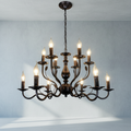 Riviko Heritage Iron Candle Chandelier - Background Shot
