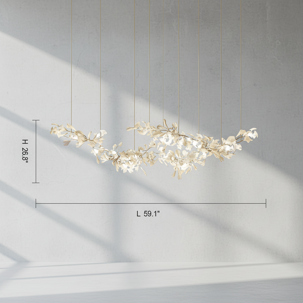 Riviko Porcelain Bloom Branch Chandelier - Background Shot