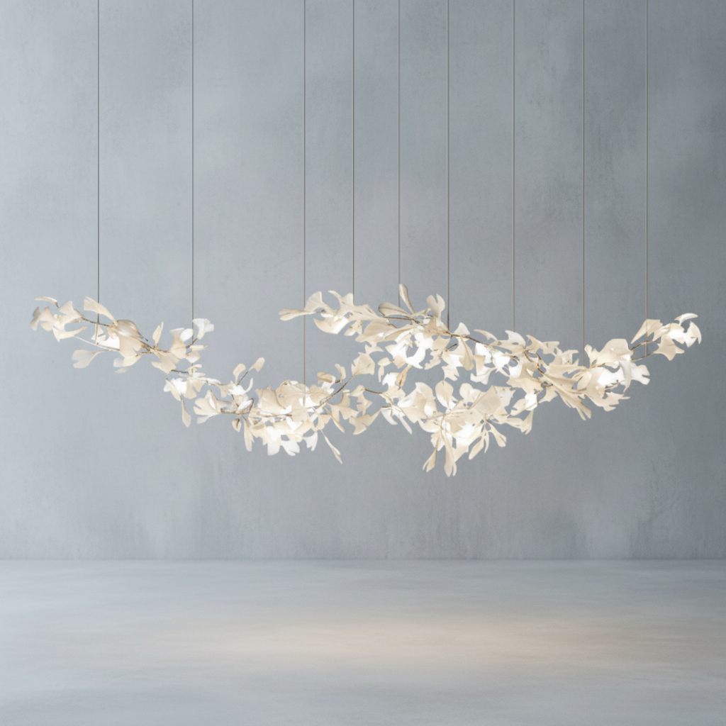 Riviko Porcelain Bloom Branch Chandelier - Background Shot