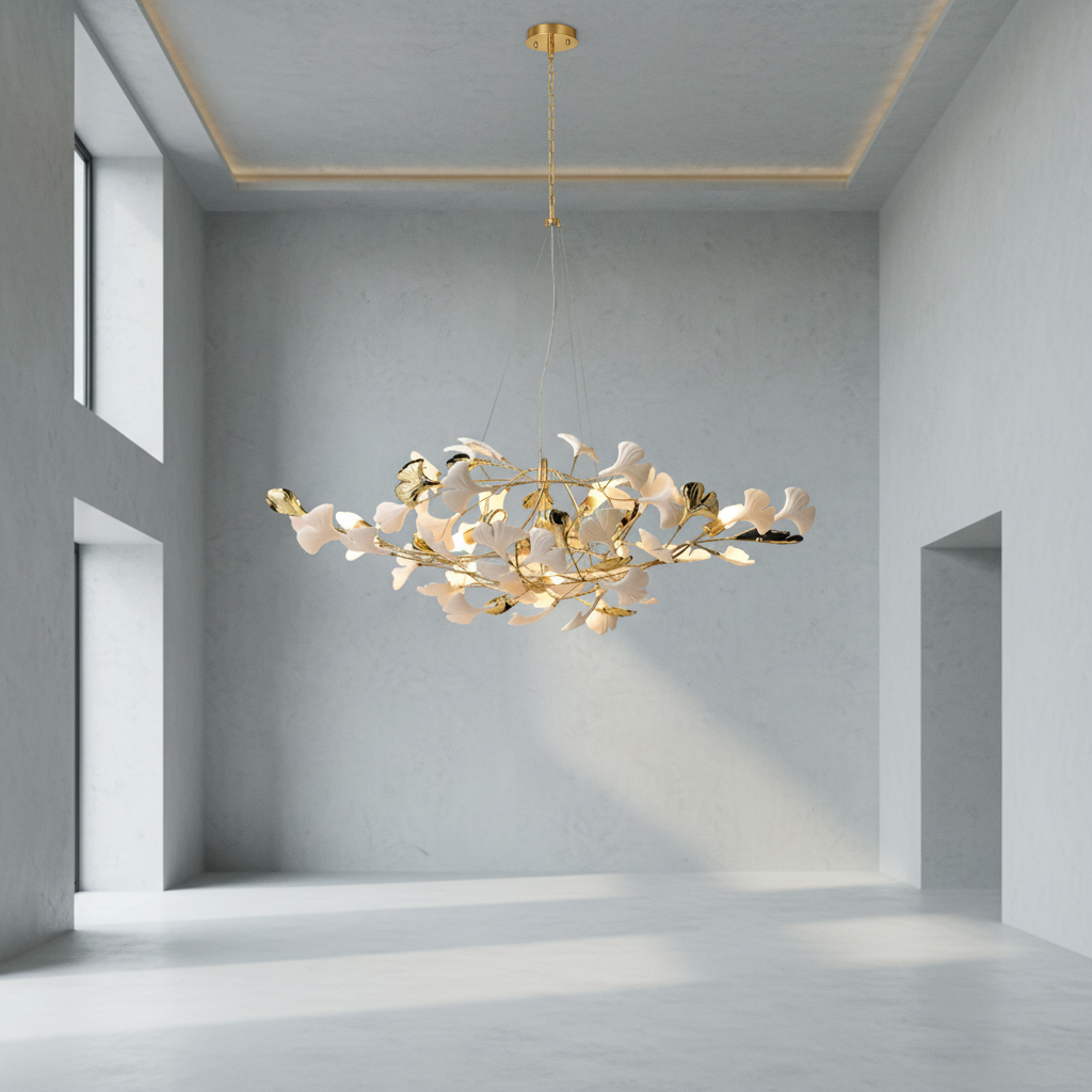 Riviko Ginkgo Bloom Ceramic Chandelier - Background Shot