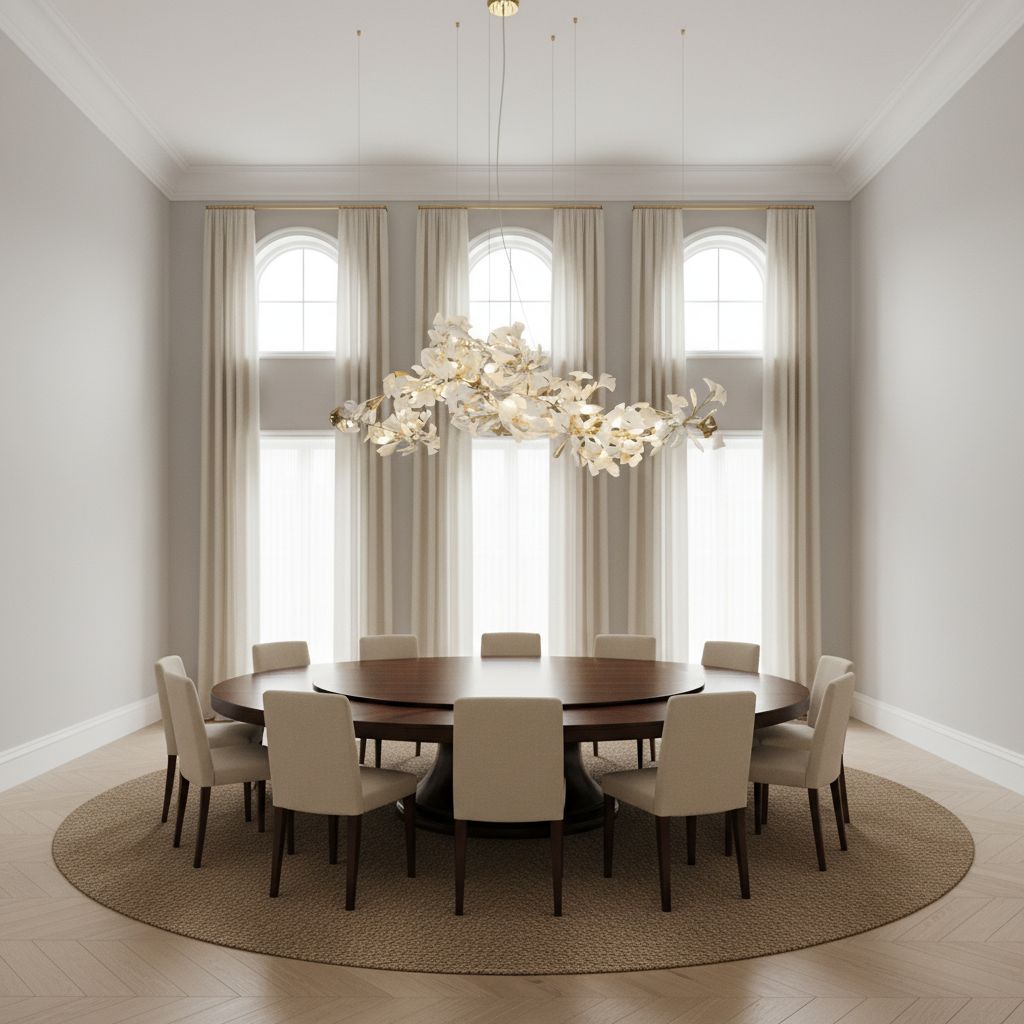 Riviko Ginkgo Bloom Ceramic Chandelier - Background Shot