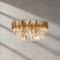Riviko Radiant Cascade Linear Crystal Chandelier - Background Shot
