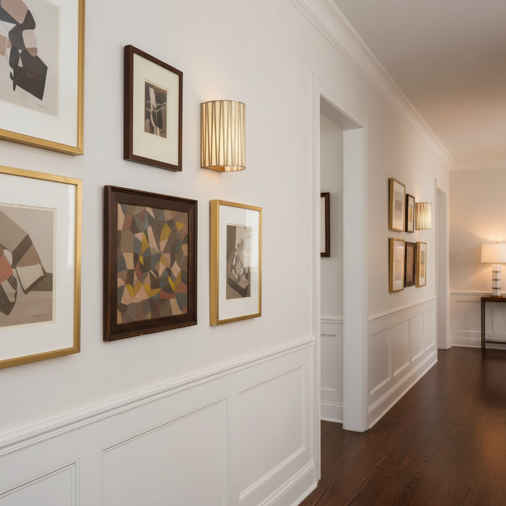 Riviko Aura Lumina Mid-Century Wall Sconce - American hallway gallery