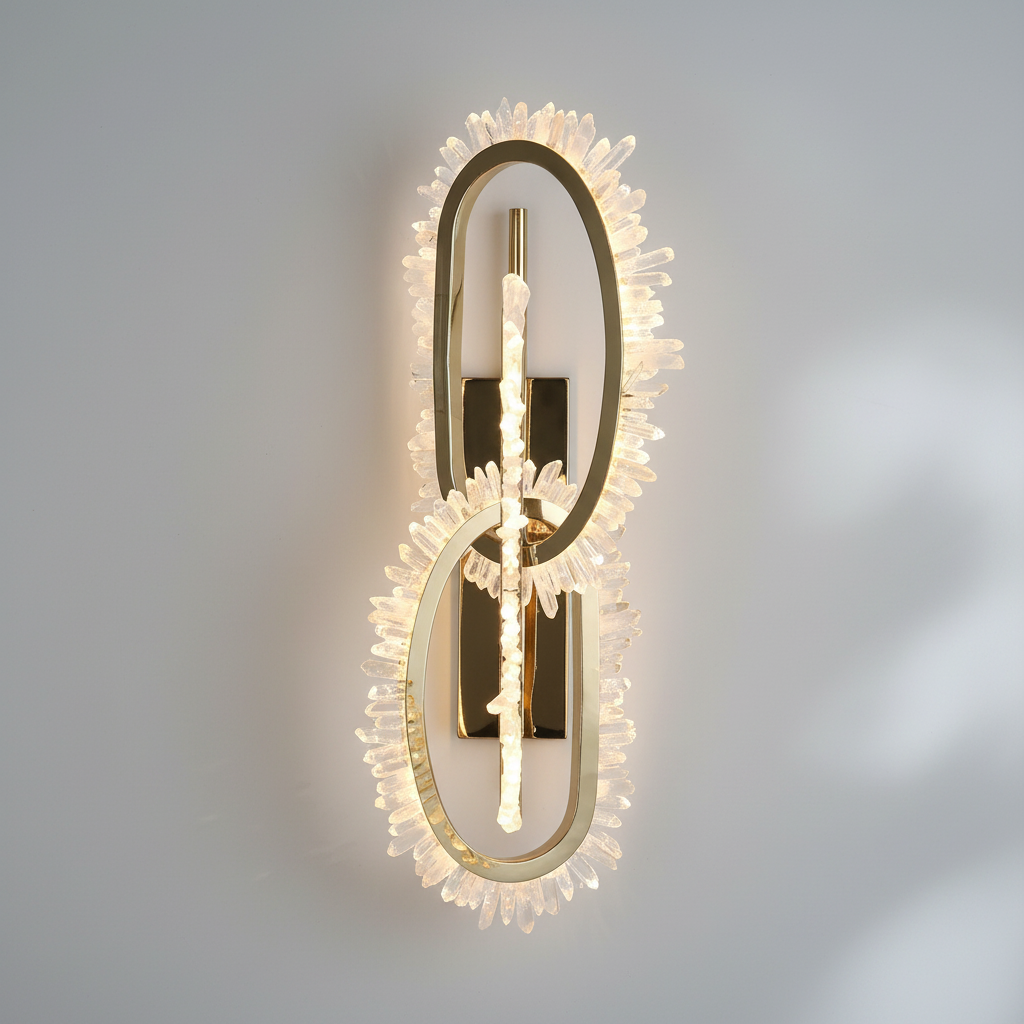 Riviko Glacial Bloom Rock Crystal Wall Sconce - Background Shot